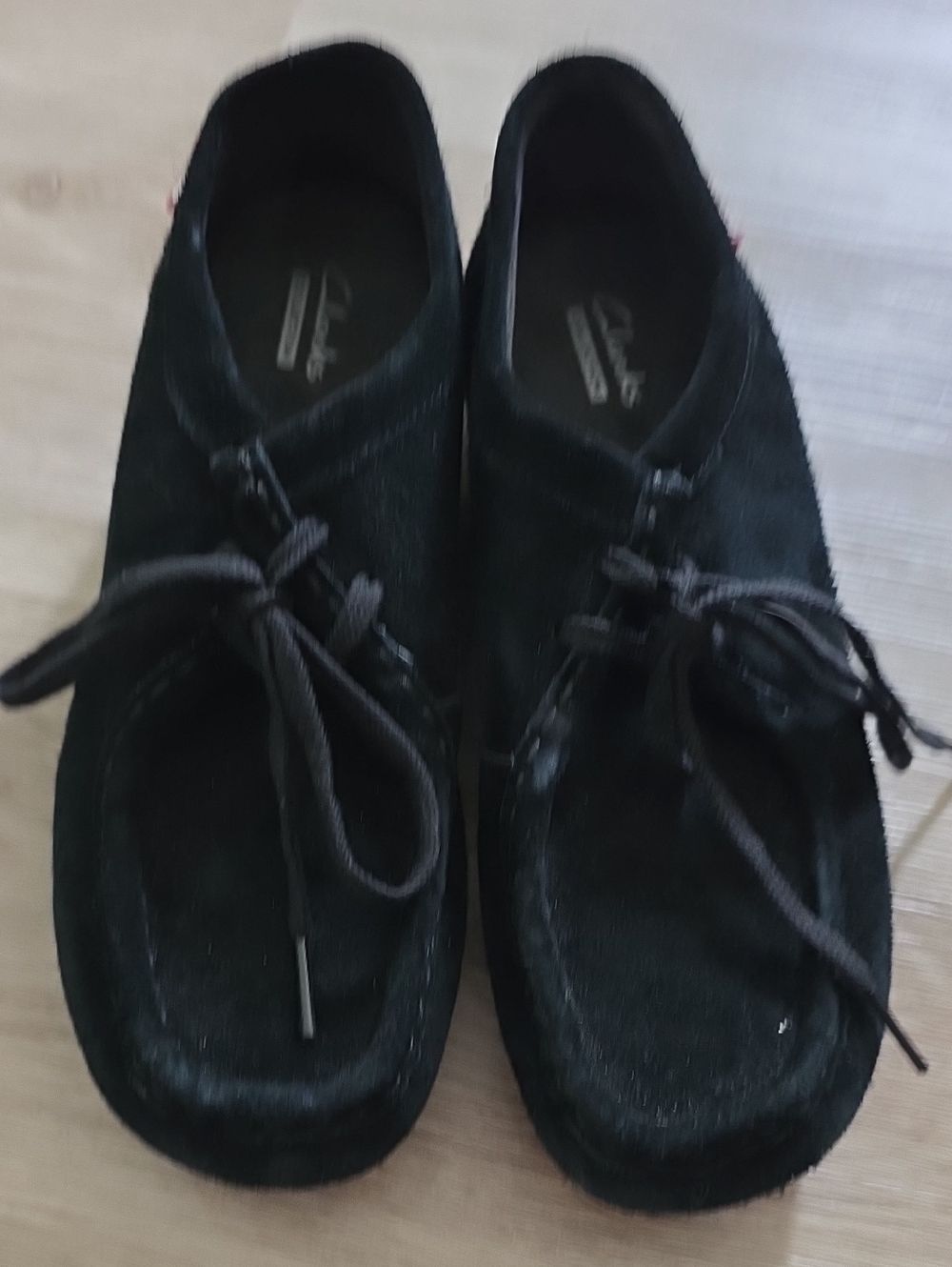 CLARKS WALLABEES Black Suede Chukka Moccasin Boots